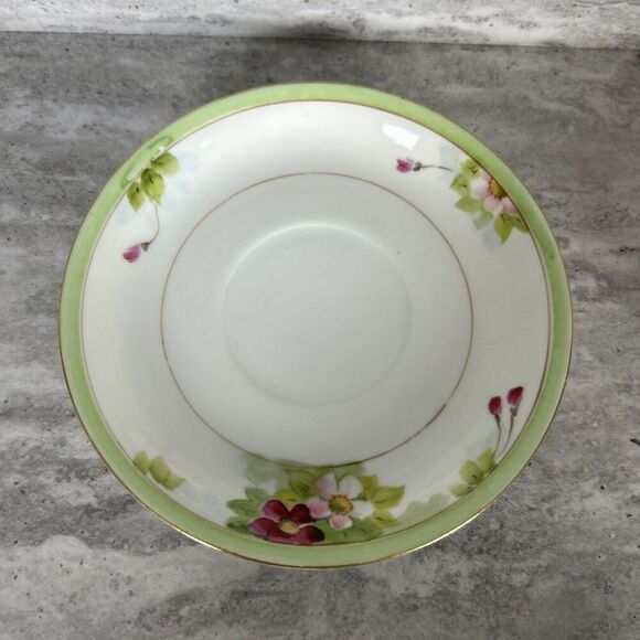 Saucers 4.5" Floral Spray Gold Filigree trim Set of 5 - Picture 6 of 14